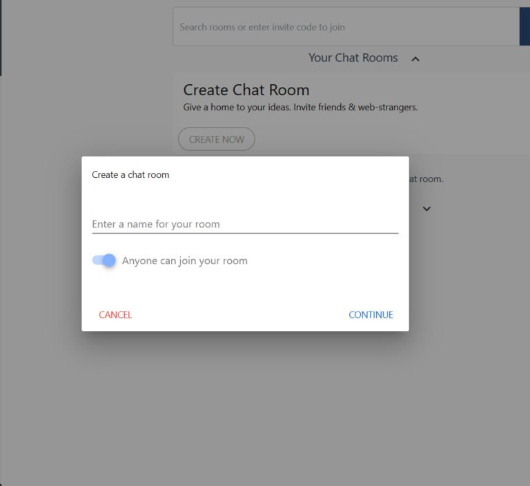create chat room website